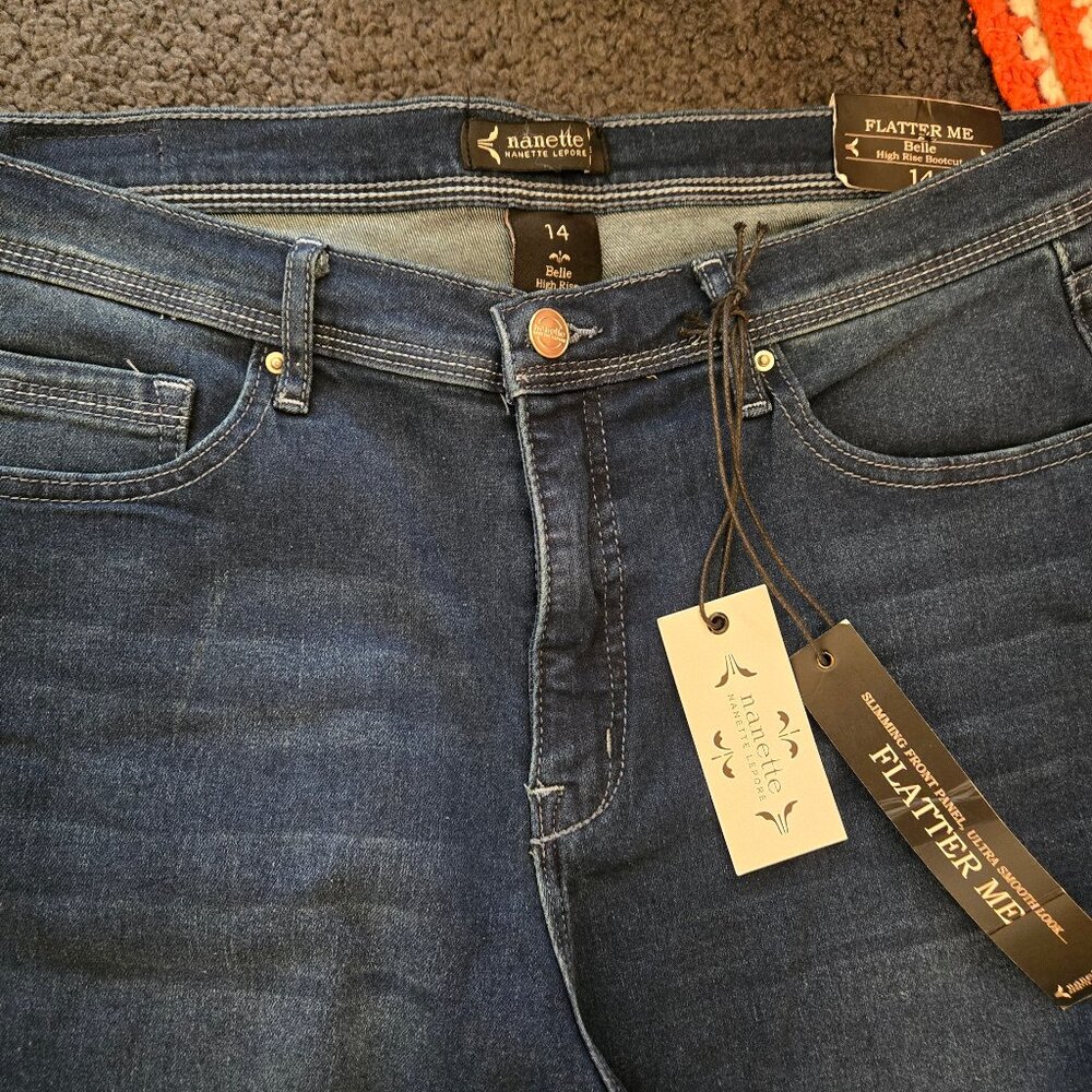 Nanette Lepore Belle High Rise Bootcut Jeans, Sz 14, NWT - Picture 3 of 10